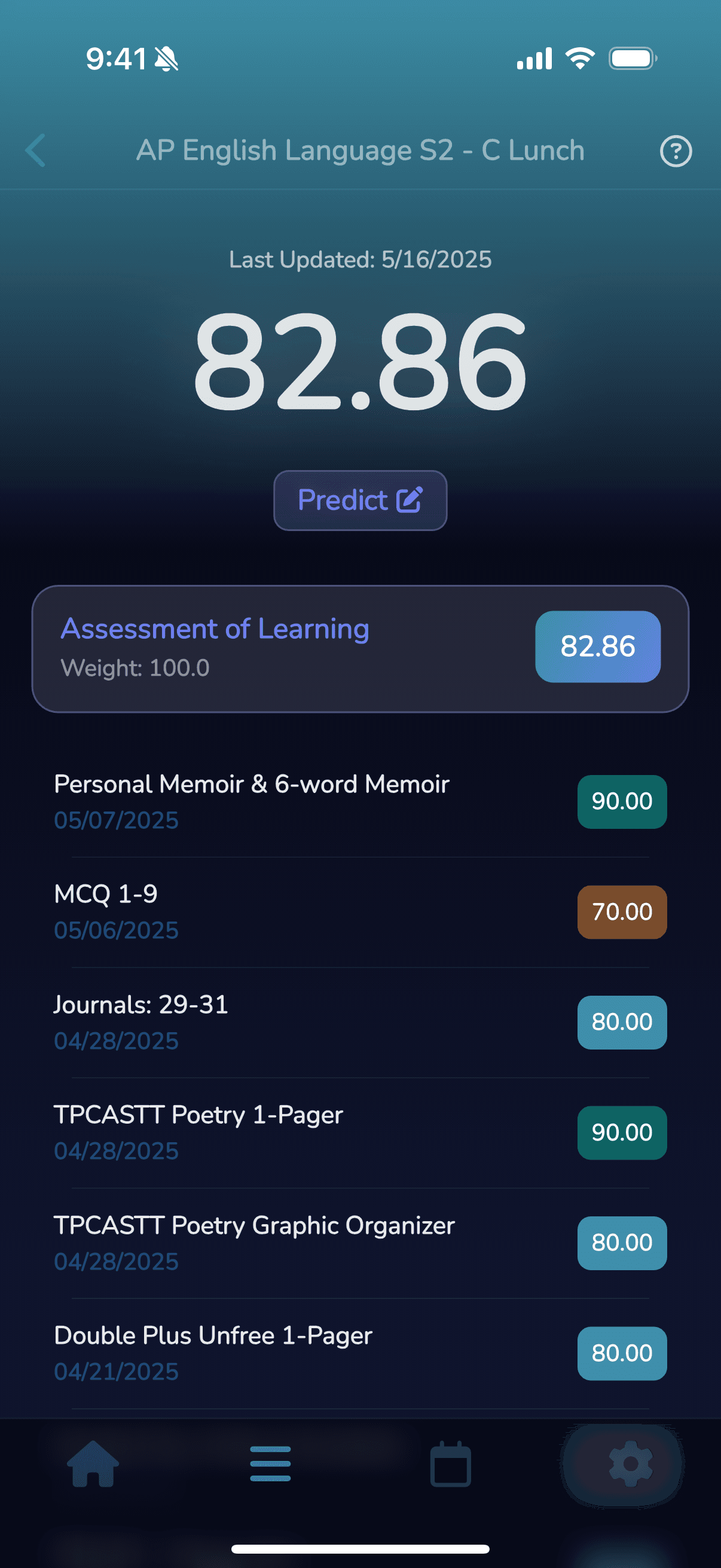 Grayd app screenshot IMG_8251.PNG - Academic companion app interface